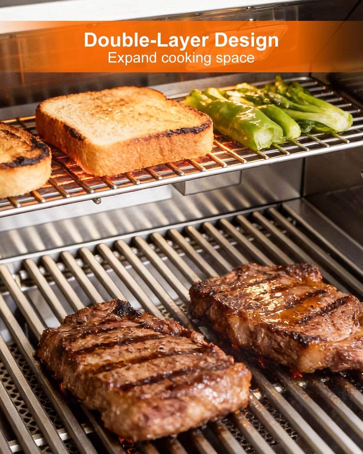 Warming Rack Fit for Blaze 32 Inch 4 Burner Upper Rack LTE BLZ-4LTE-NG BLZ-4LTE-LP Traditional BLZ-4-CART BLZ-4-NG BLZ-4-LP, 31 1/8" L x 5 5/16" W Grill Top Rack Warming Grate Shelf Accessory