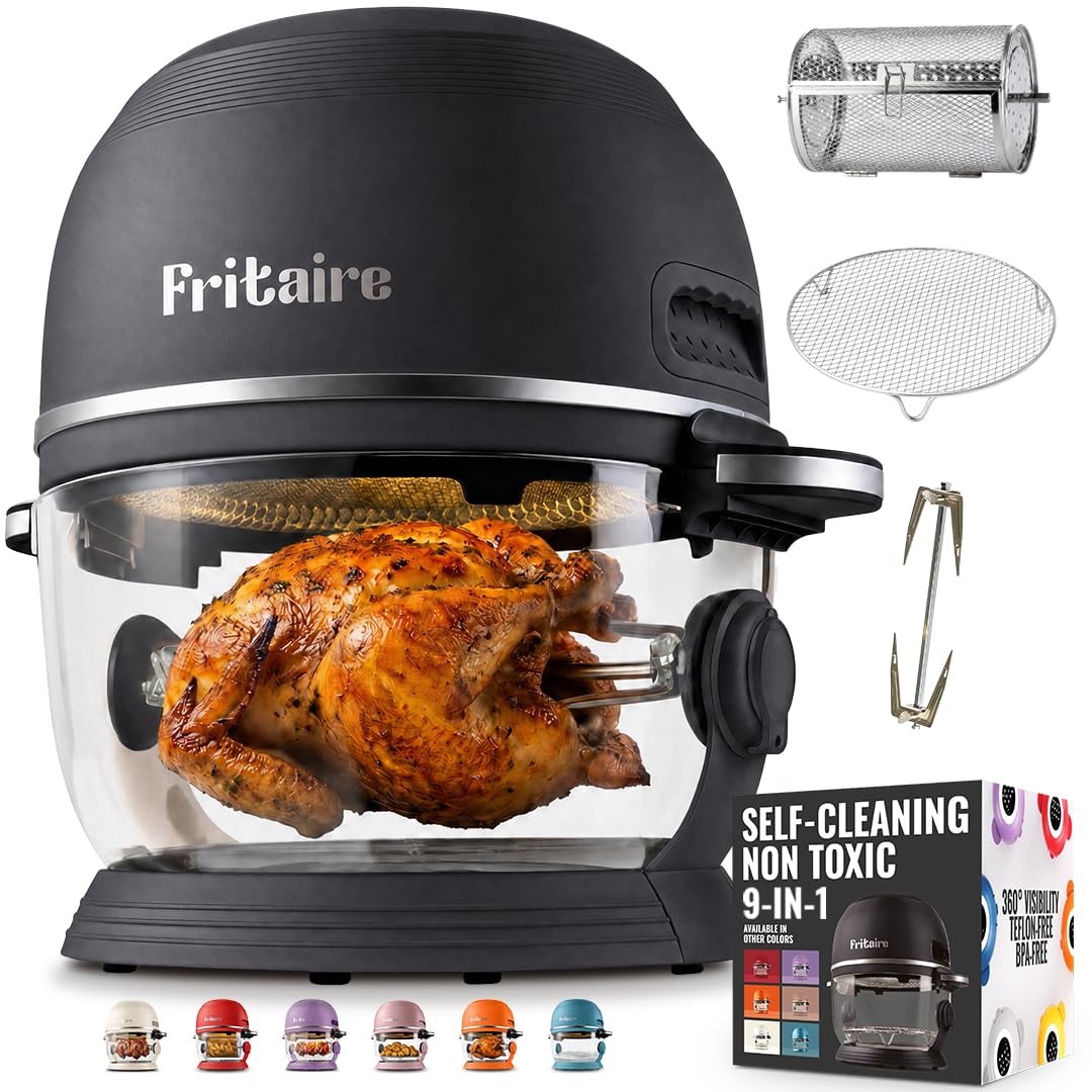 Fritaire Non Toxic Air Fryer Pro 9-in-1 Glass Air Fryer Black