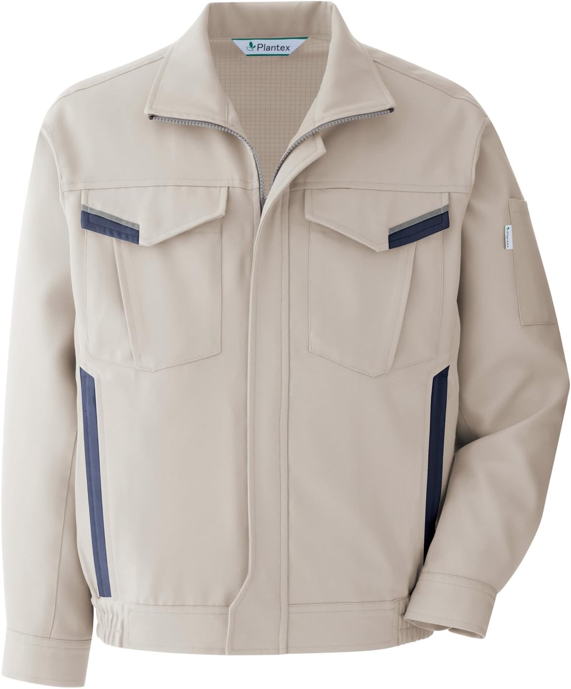 [Midori Anzen] Verdexel Workwear Long Sleeve Blouson, Unisex, Static-proof, Eco Mark Certified, Sweat-absorbent, Wrinkle-resistant VE360 Top, Ivory, Large