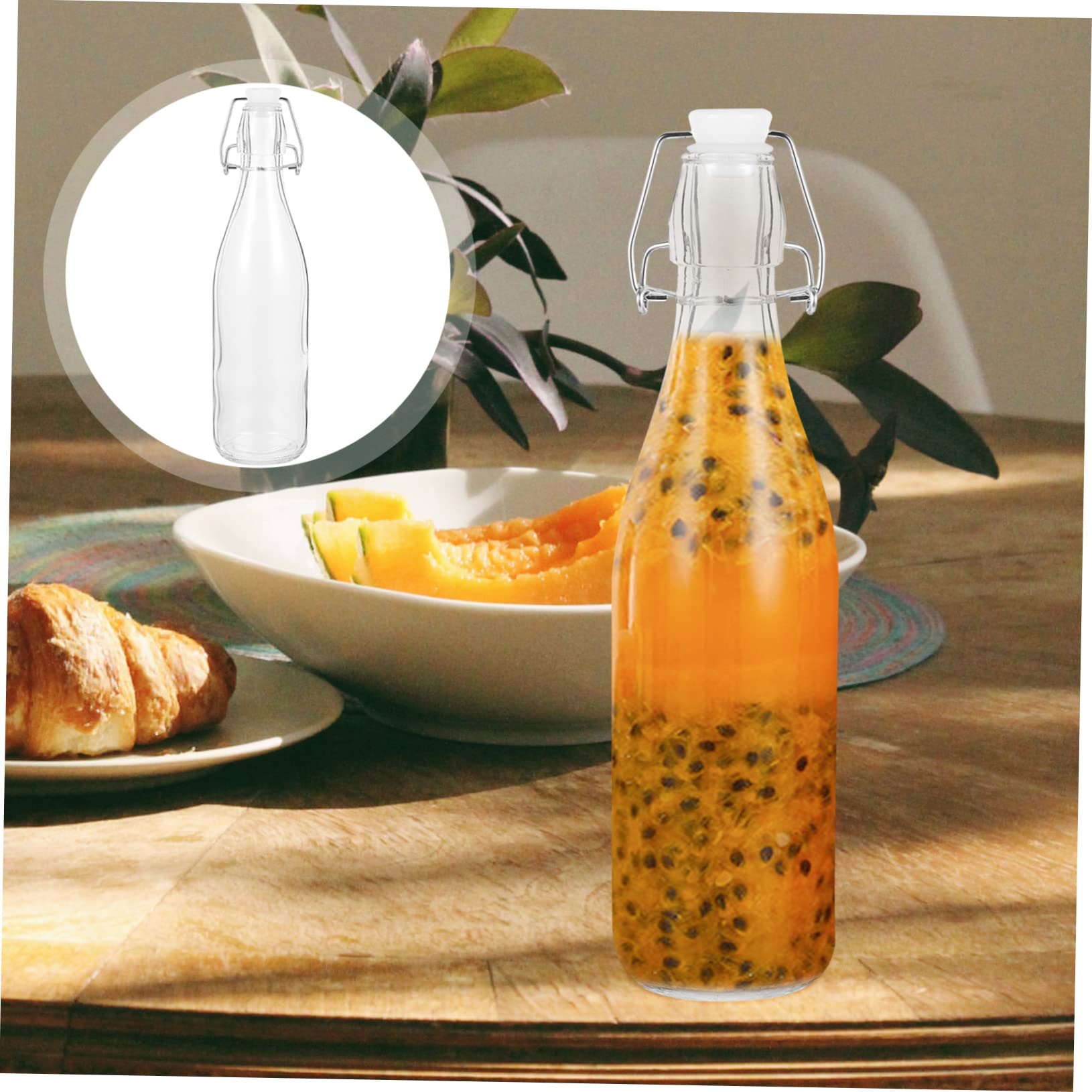 Mikinona 2piezas Botellas De Vidrio Para y Salsa De Soja De Botellas De Bebidas Claras y Reutilizables Para Cocina y Hogar