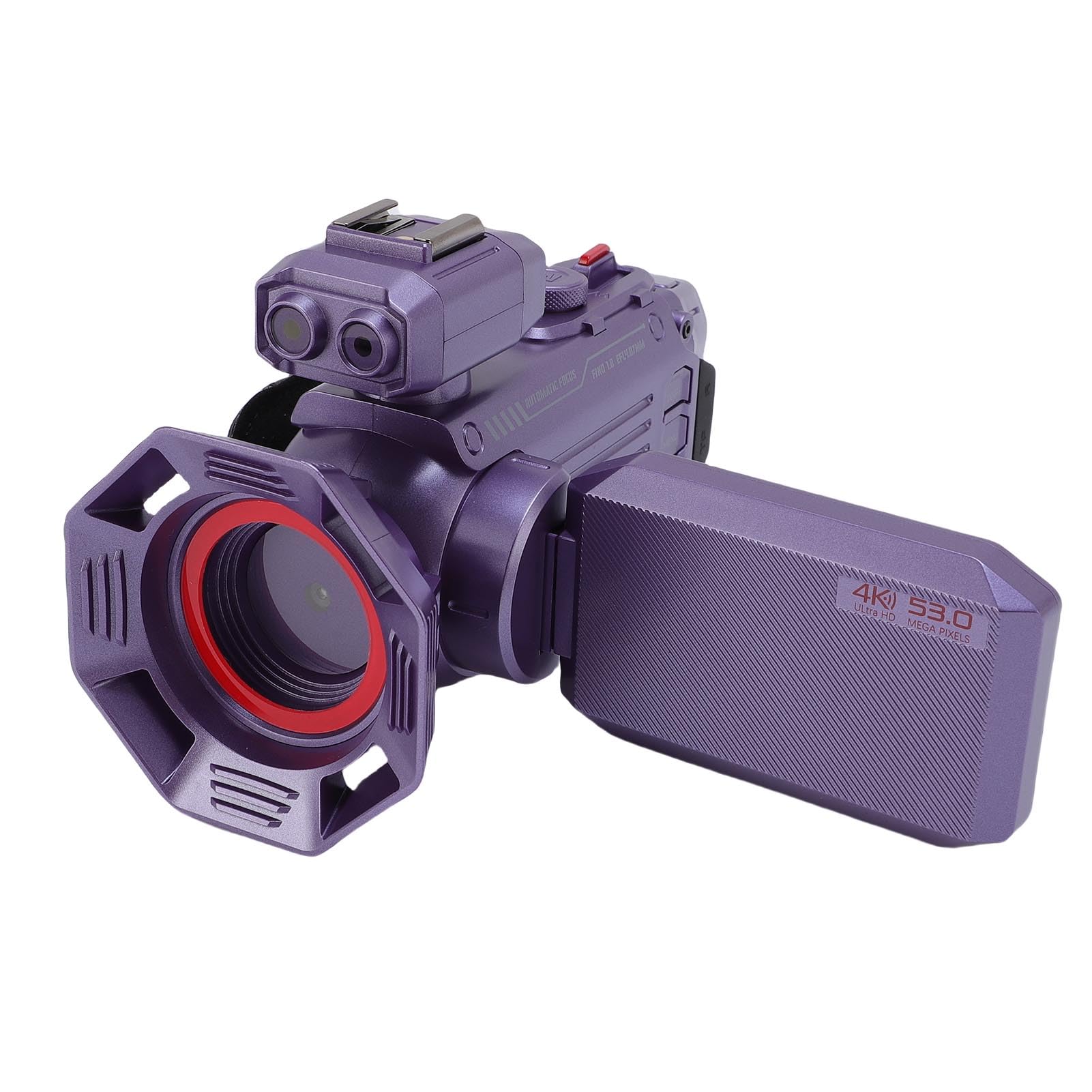 Camcorder Video Camera, Ultra HD 4K 53MP 50X Digital Zoom Vlogging Camera, Auto Focus, 3 Inch Screen 270 Degree Rotation, Hot Shoe, Support up to 512GB (Violet)-picture-30