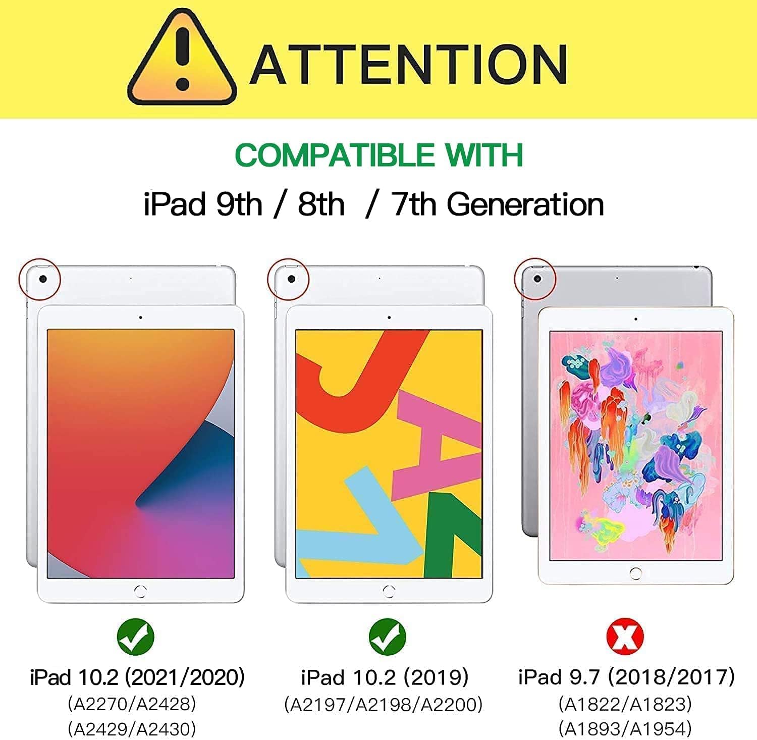 Grifobes iPad 9th Generation Case,iPad 8th Generation Case for Kids,Heavy Duty Shockproof Rugged Case with Hand Strap Carrying Strap Kickstand Protective Cover for iPad 7th/8th Gen 10.2" 2021