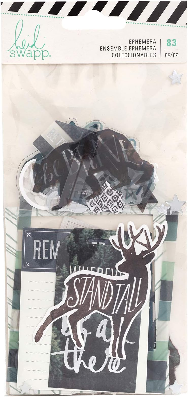 American Crafts Heidi Swapp Wolf Pack Ephemera Die-Cuts 83/Pkg-W/Silver Foil Accents