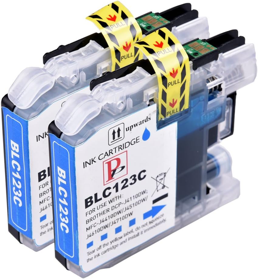 – 2 Cyan PerfectPrint Compatible Ink Cartridge Replace LC-123 For Brother DCP J132W J152W J552DW J752DW J4110DW MFC J650DW J870DW J4410DW J4510DW J4610DW J4710DW J470DW