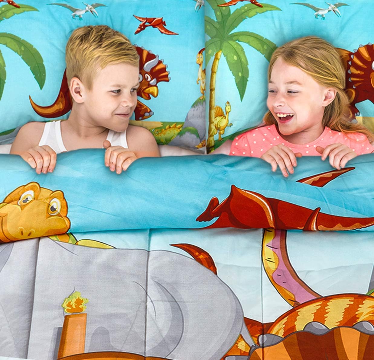 Utopia Bedding All Season Dinosaur Comforter Set with 2 Pillow Cases - 3 Piece Brushed Microfiber Kids Bedding Set for Boys/Girls - Soft and Comfortable - Machine Washable (Twin/Twin XL)