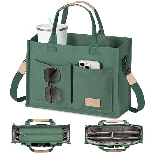 GASSDA Canvas Tote Bag for Women Crossbody Work Purse with Pockets Top Handle Handbag Satchel Bags for Travel Nurse Teacher