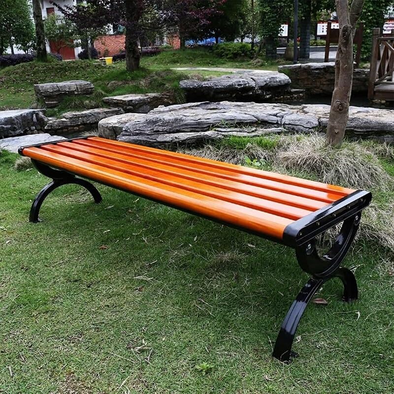 Gartenbank, Sitzbank for den Außenbereich, Rückenfreie Gartenbank auf der Terrasse, Anzug for 2–3 Personen, for den Eingangsbereich von Rasen(150cm)