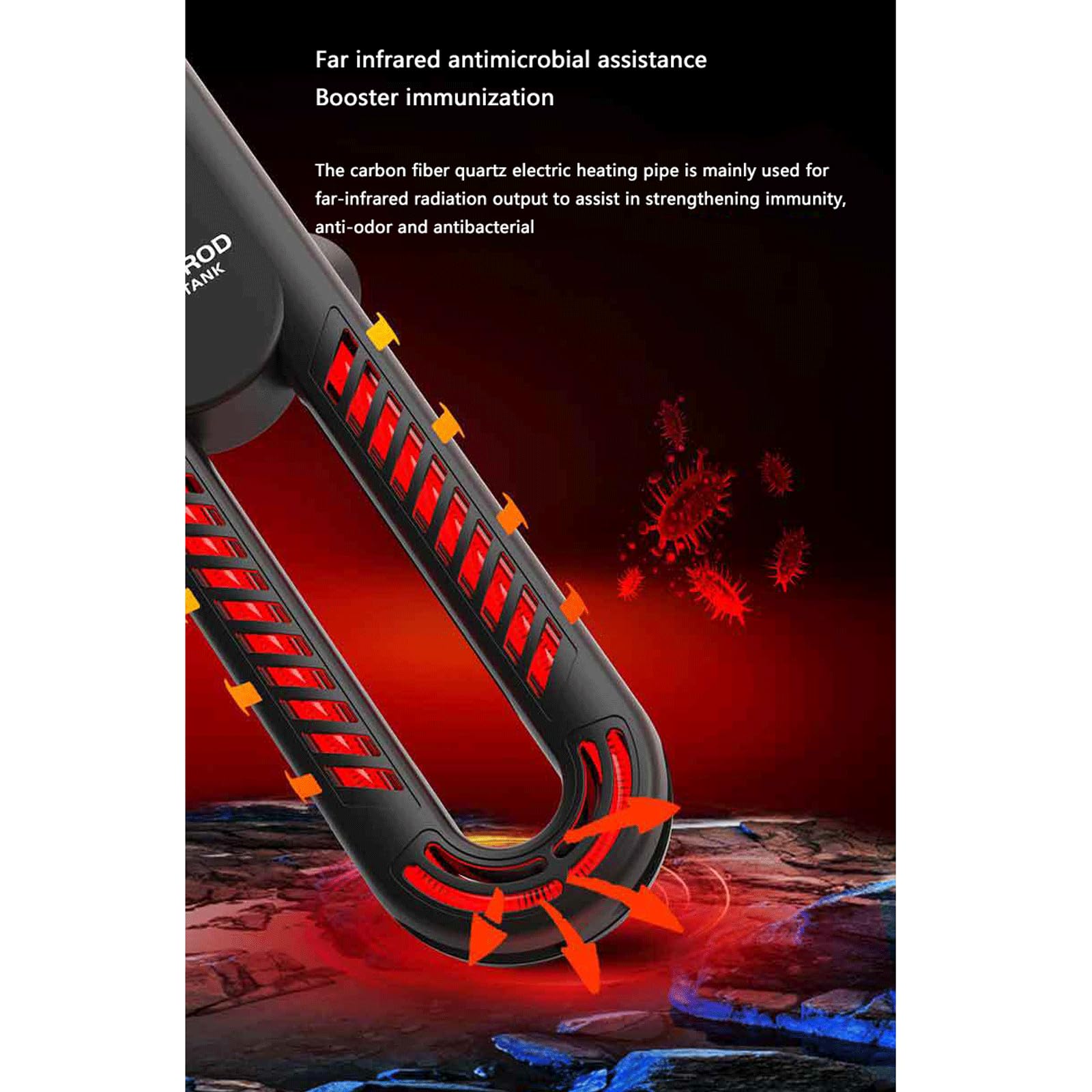 Riscaldatore per Acquario con Asta riscaldante Automatica a Temperatura costante per Acquario in Fibra di Carbonio a infrarossi, 500W (500W)