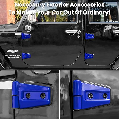 Miniatura 3 de Cubierta de bisagra de puerta, accesorios exteriores para Jeep Wrangler JK JKU Sport Rubicon Sahara X Unlimited de 2 puertas y 4 puertas 2007-2018