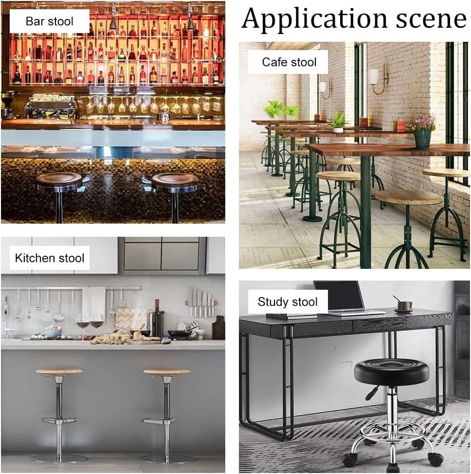 Coprisgabelli Rotondi Antiscivolo - Per Sgabelli Da Bar 30-38 Cm, Morbido E Lavabile - Design Elastico E Pratico - Foto 3