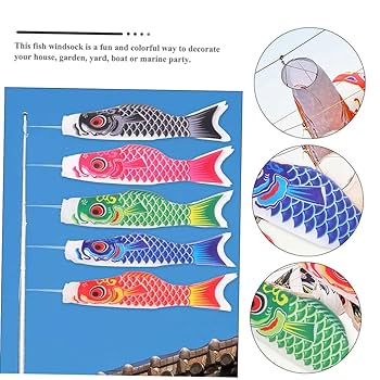 Amazon.com: Sosoport 3pcs Fish Banner Koi Fish Decor