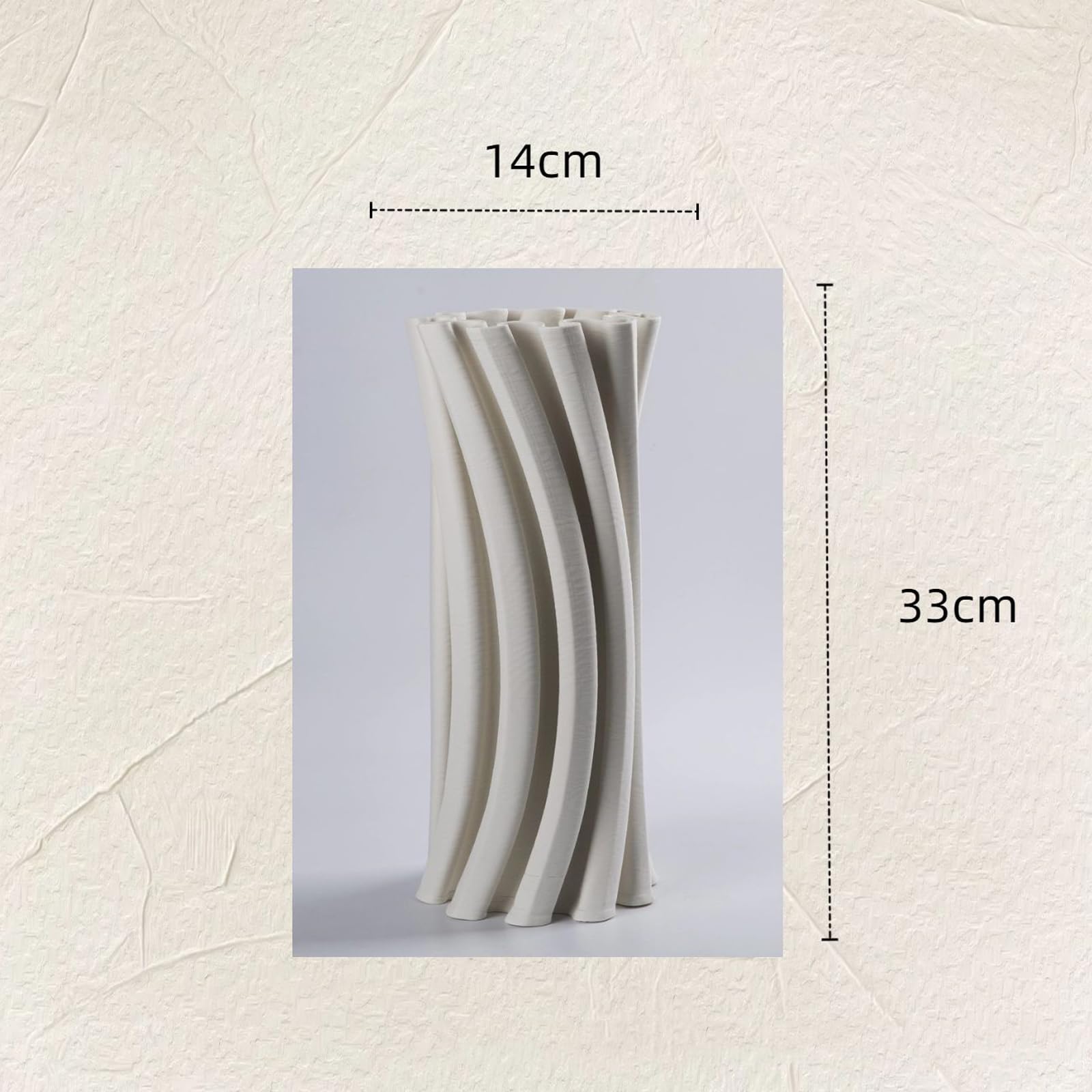 Biały ceramiczny wazon 3D spiralny wazon na kwiaty Nowoczesny mały wazon do domu Stół do salonu Biuro na farmie (biały),White