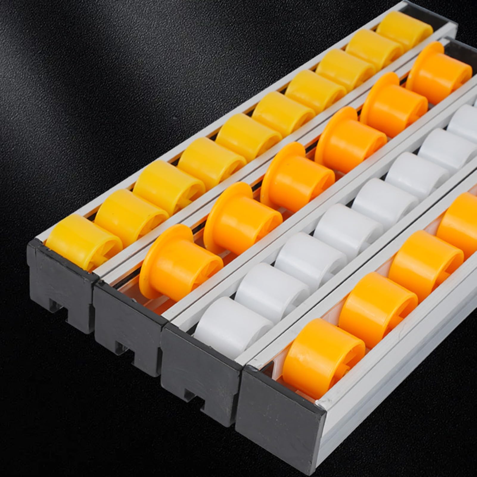 Carril Deslizante Rodillos Superficie Lisa, Carril Transportador Ruedas Patín, Transportador Rodillos Para Estanterías Dinámicas Para Paletas, Carga Herramientas(Amarillo,1m)