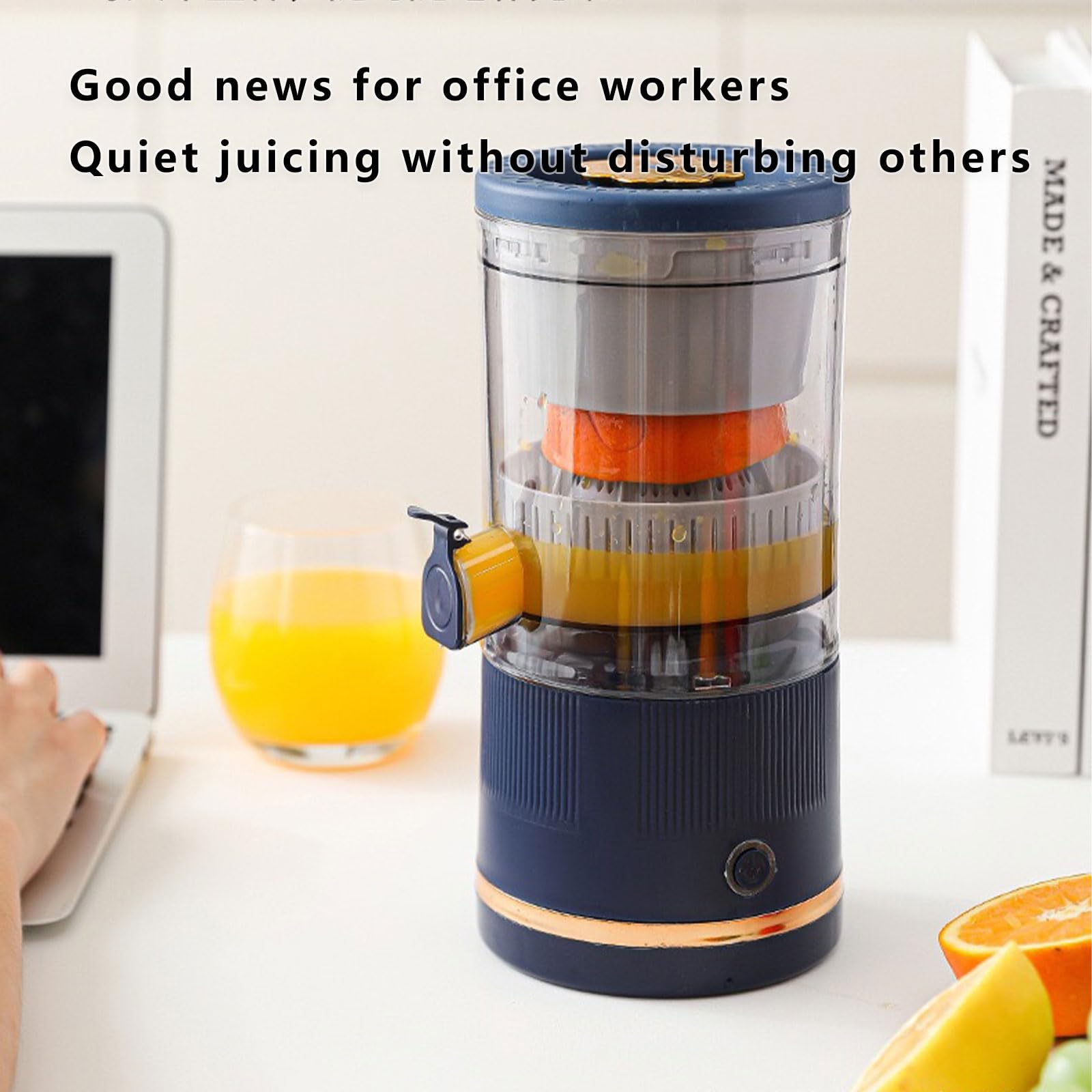 Exprimidor de cítricos portátil, exprimidor de limón de 45 W, capacidad de 600 ml, interfaz USB, fácil de limpiar, ideal para limón, naranja, lima y otros cítricos