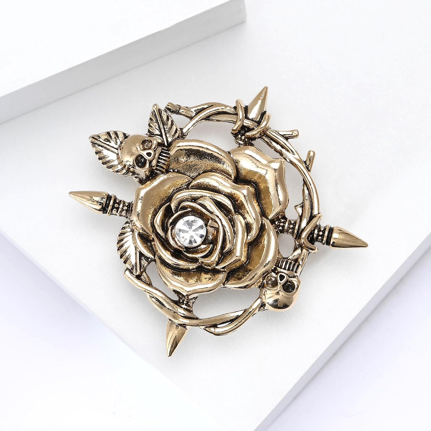 Unisex Skull Brooch, Antique Gothic Punk Suit Lapel Pin, Halloween Brooch image 3