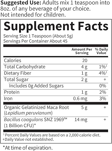 Miniatura 6 de Garden of Life mykind Organics Fair Trade Organic Gelatinized Maca Root Energy Boost 7.93 oz (225 g) en polvo con probióticos, certificados