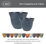 Honeysuckle Planter, Patio Pot, 15" Ocean | Hand-Painted Finish Plant Pots, Lightweight Indoor Outdoor Planter, UV-Resistant, Great for Patio, Home & Garden Decor Accent