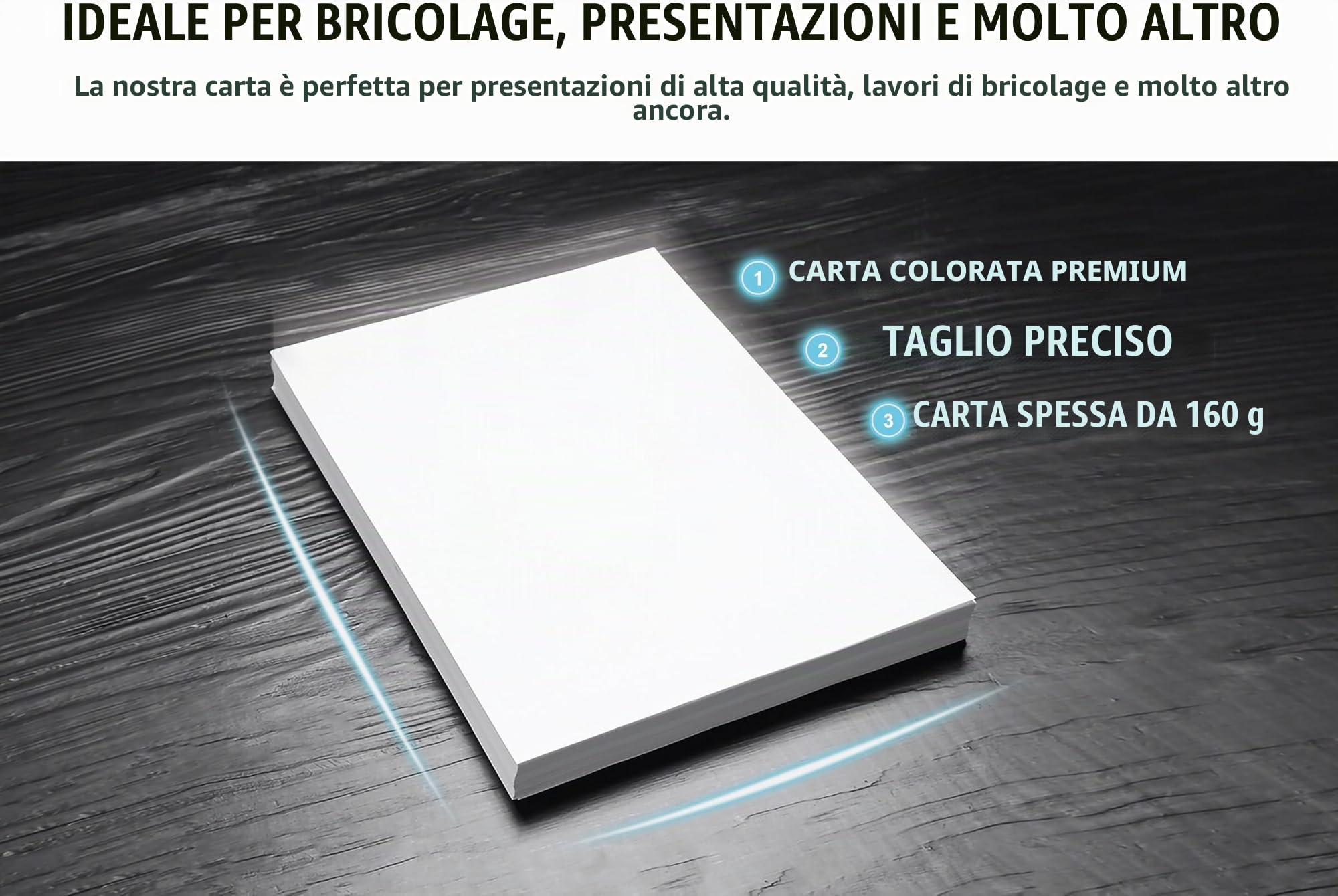 Carta per stampante A3 160g 29,7x42cm bianco puro spessa per disegno fotografia presentazioni poster