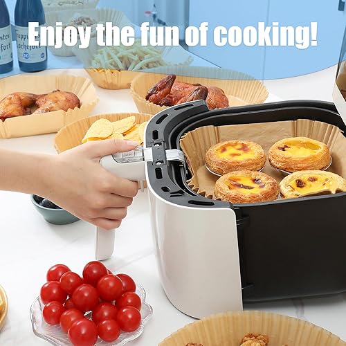 Miniatura 6 de Forros de papel grueso para freidora de aire, papel pergamino desechable, antiadherente, 100 unidades para freidora de aire de 3 a 5 cuartos de