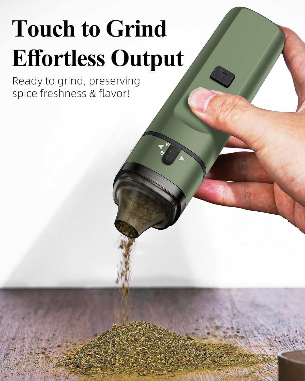 Automatic Electric Spice Grinder,USB Rechargeable Powered, Mini Portable Spice Mill Machine for the Kitchen(Green)