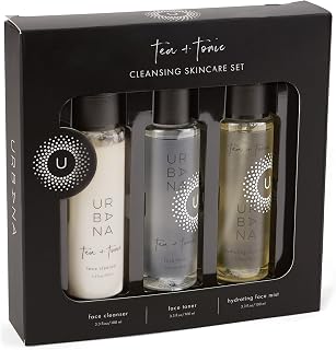 Urbana Tea & Tonic Cleansing & Hydrating Skincare 3-Piece Set | Facial cleanser, Toner, Face mist, Daily routine essentials, Refreshes and preps skin, Convenient care for home or travel