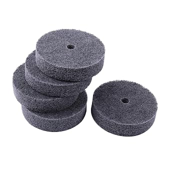 5 Pcs 3" Nylon Fiber Buffing Deburring Wheels with 3/8" Arbor | 20mm Thick Nylon Fiber Buffing Wheels for Rust Removed, Paint Deburring for Metal, Aluminum, Steel, Alloy, Wood, Jewelry, Etc