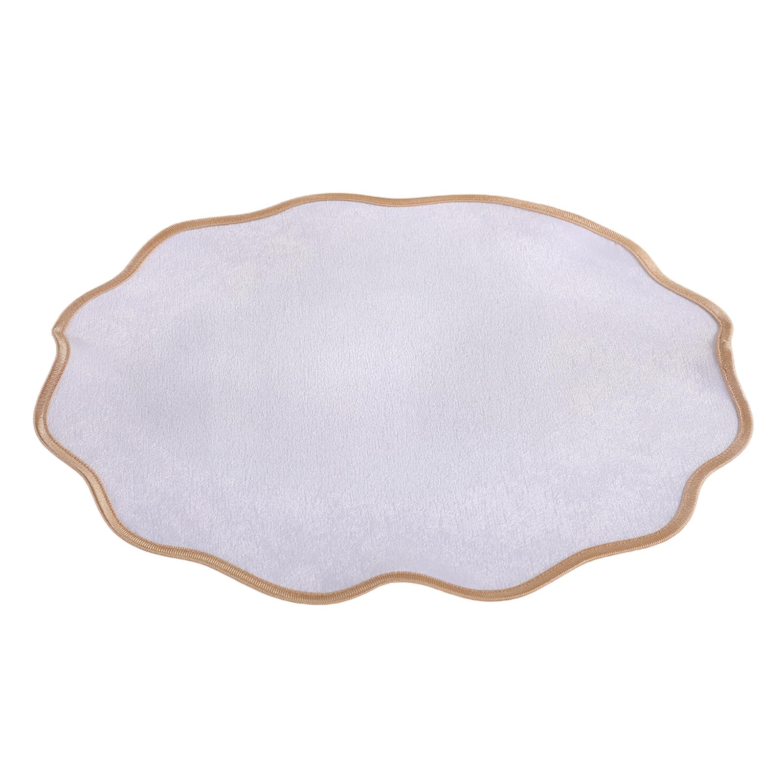 Virelynx Scalloped Round Placemat – Linen Machine Washable Heat Insulation, Table Mat for Dining Table Home Decoration