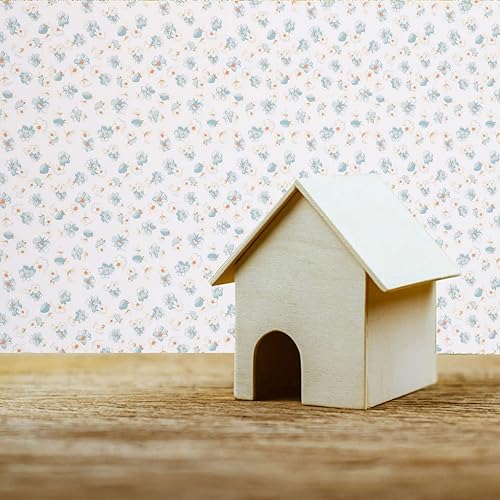 Miniatura 4 de Kisangel Pegatinas de pared para casa de muñecas, 5 hojas, tableros de piso de casa de muñecas, papel tapiz para casa de muñecas, tarjeta adhesiva