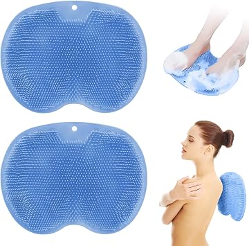 2 Pack Shower Foot Scrubber Mat Back Washer Exfoliating Massages Your Feet