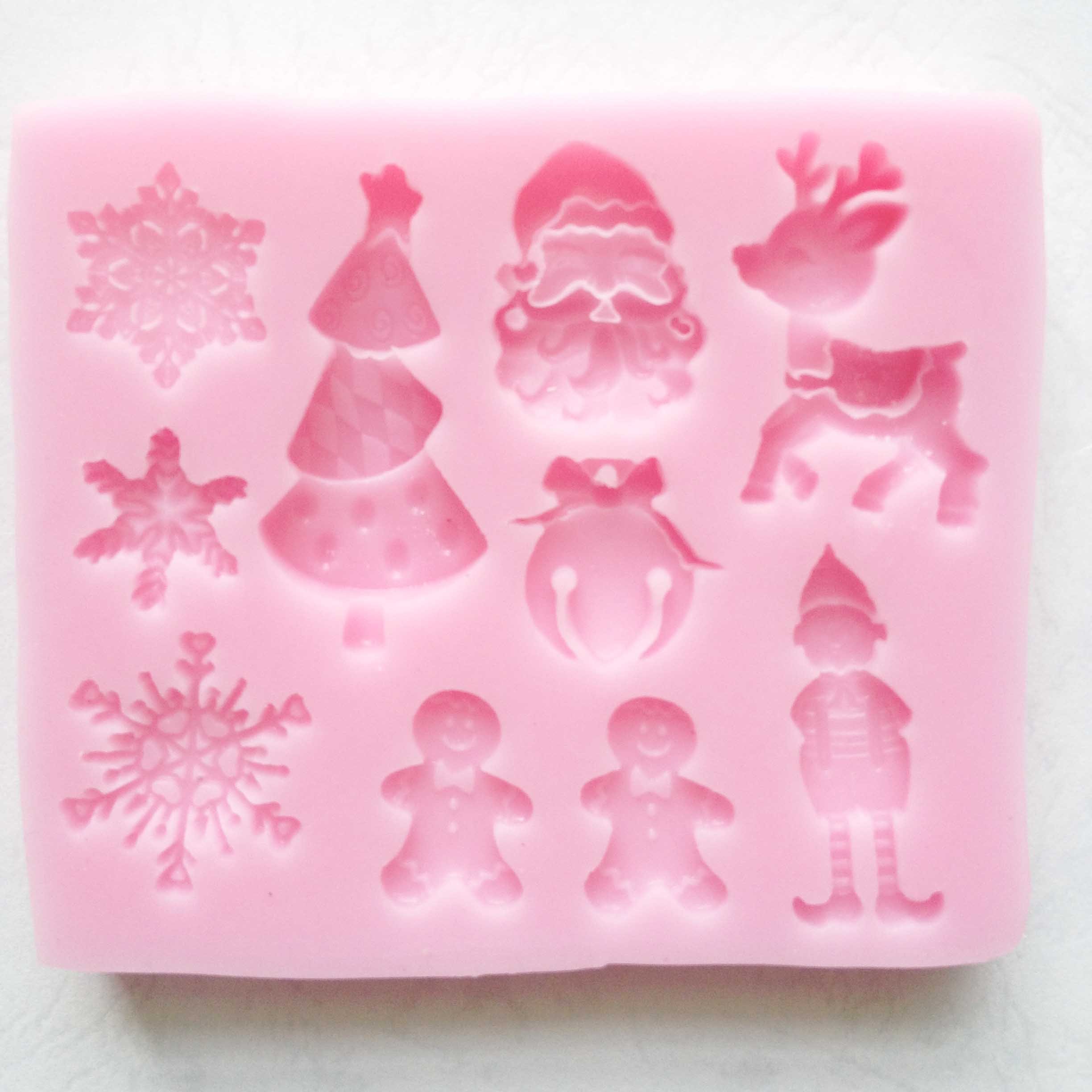 FUNSHOWCASE Santas Essentials Candy Silicone Mold for Cupcake, Cake Decoration, Sugar Paste, Fondant, Butter, Resin, Polymer Clay Crafting Projects
