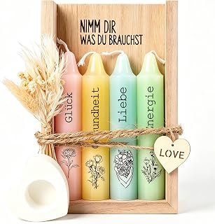 Kerzenset mit Kerzenständer,Geschenke für Frauen,Freundinnen Geschenk