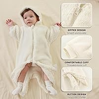 Vista 2 de Traje de oso para bebé recién nacido, traje de forro polar con capucha para invierno