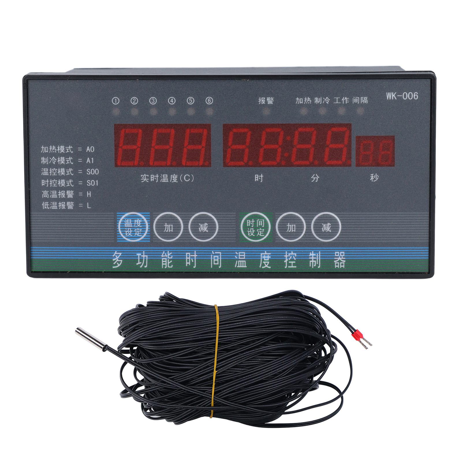 Controlador de temperatura con sonda Termostato inteligente automático de alta precisión con salida de 6 canales para granja de invernadero 110-230V