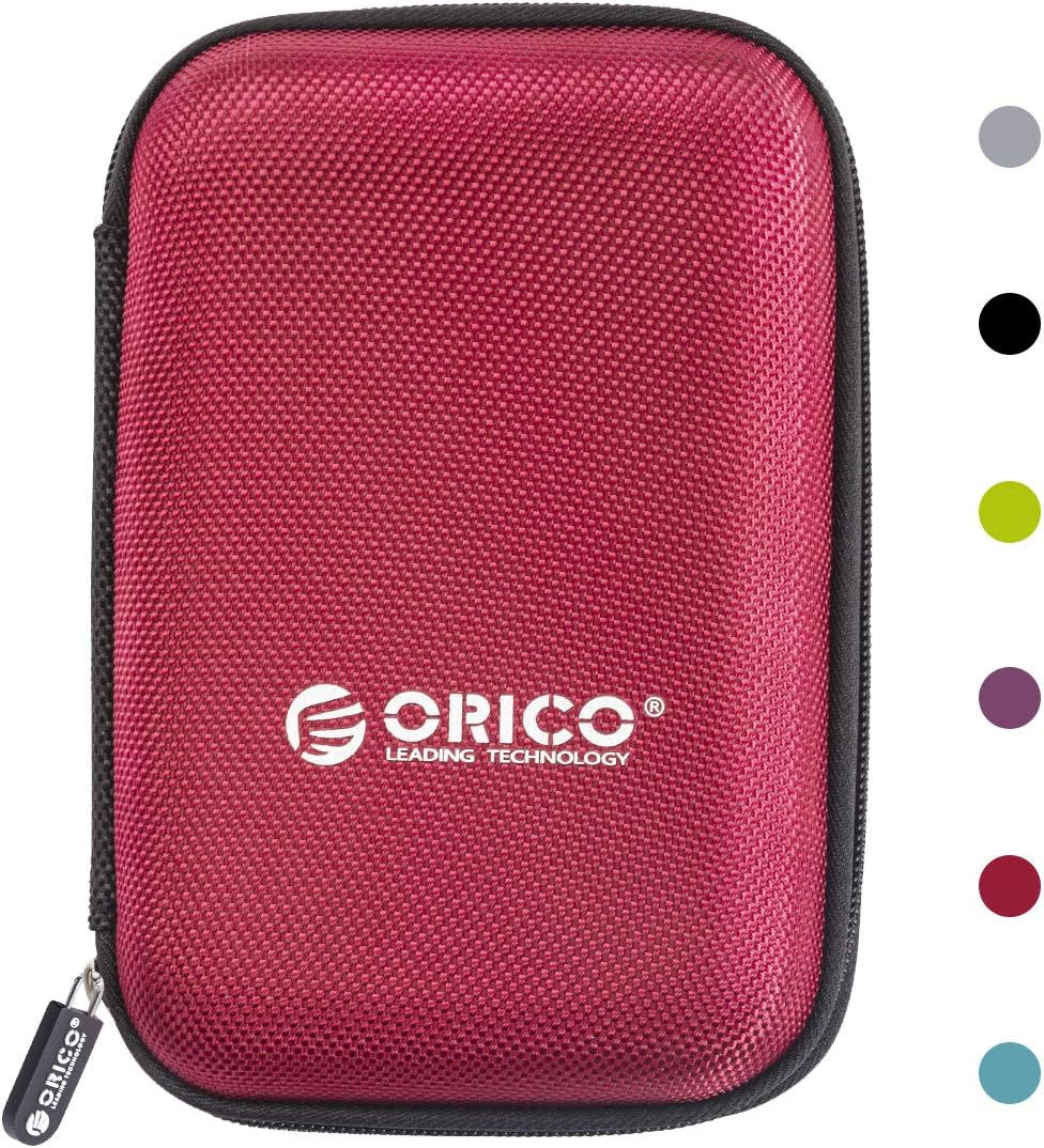 ORICO Hard Drive Case 2.5 inch External Drive Storage Carrying Bag Waterproof Shockproof with Inner Size 5.5x3.5x1.0inch for Organizing HDD and Electronic Accessories, Green(PHD-25) : Electronics