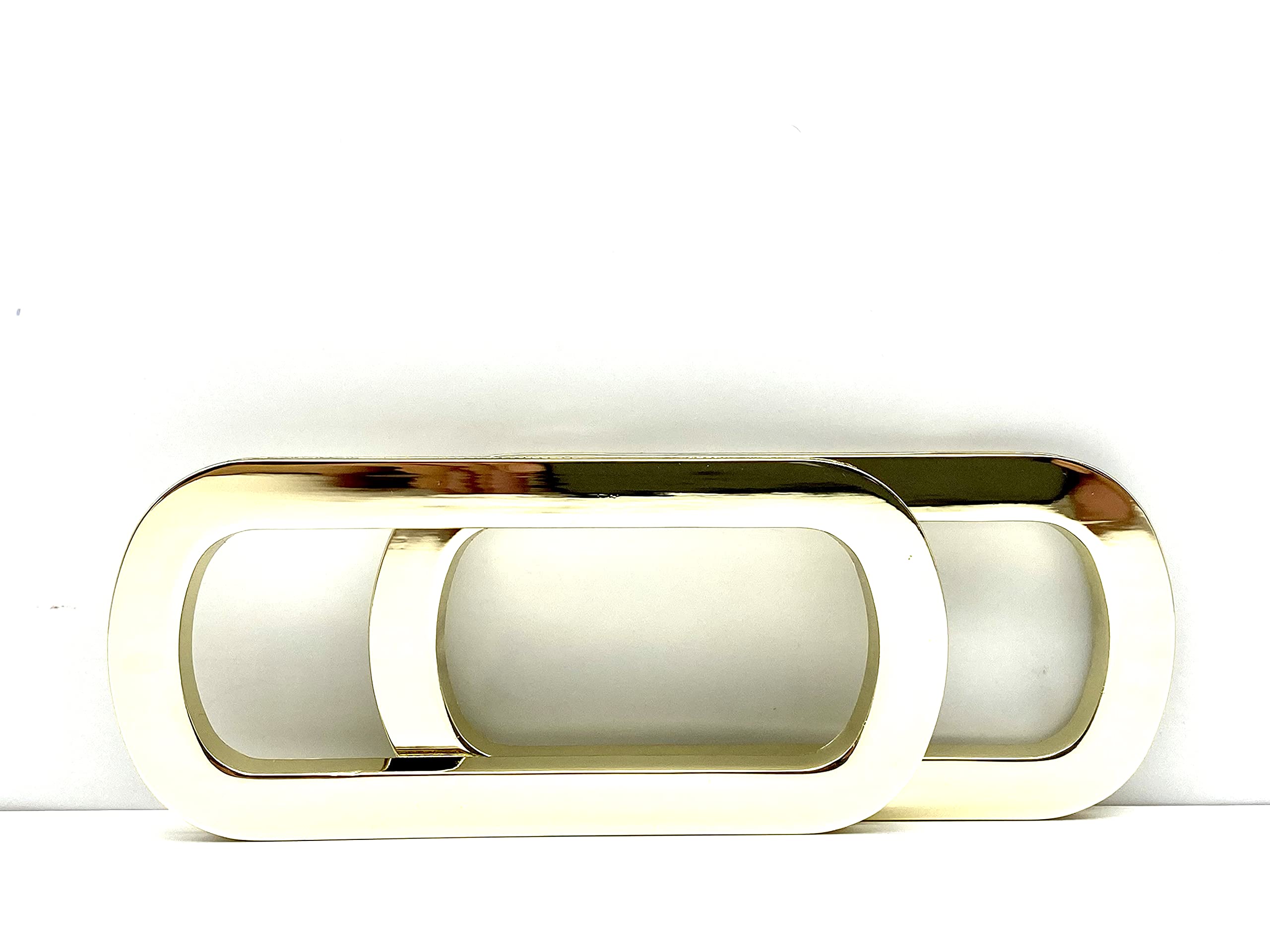 3dancraftit 9.5cm 3 3/4 inch Oval zinc Alloy Oval Cut Out Purse Handles Handbag Handle for Bag Making Purse Making Handle Replacement a Pair (2 Pieces) per lot Light Gold K125
