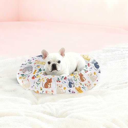 Miniatura 2 de KLL Lindo hurón ratón blanco antideslizante mascota gato cama esponjosa gato cama cueva para mascotas de tamaño pequeño dormir cama elevada para