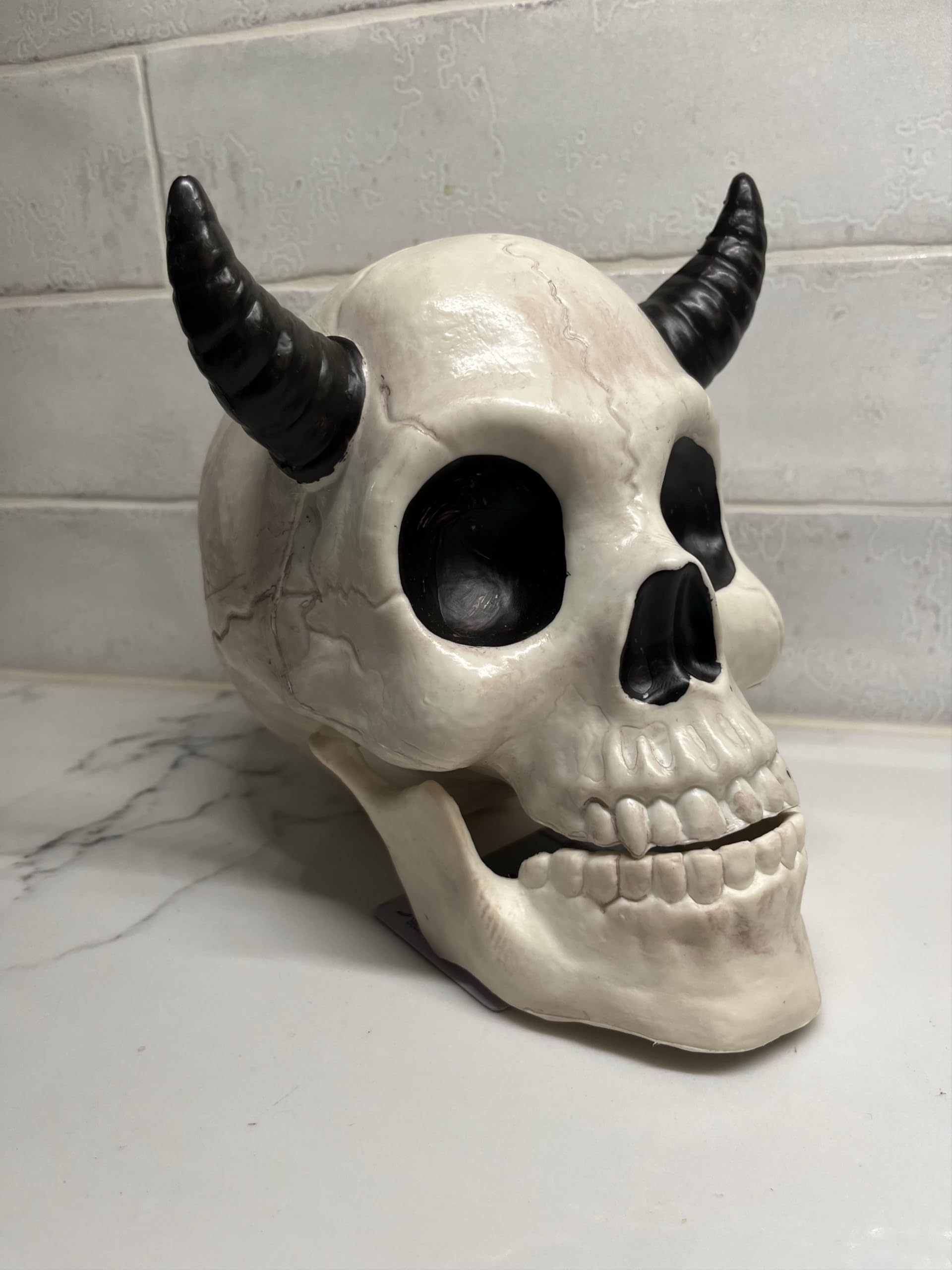 Amazon.com: Crazy Bonez Horned Demon Skeleton Skull : Patio, Lawn