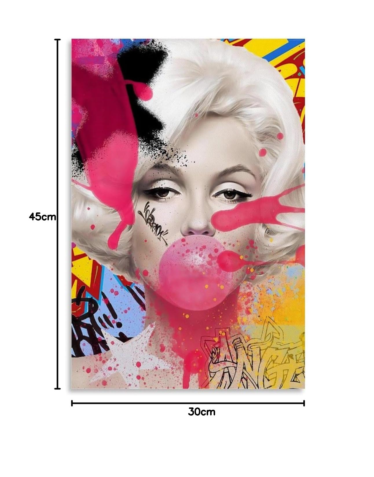絵画 bubble gum Girl Blowing Bubble Gum Art Pop Art Bubble Gum Modern Decor Wall