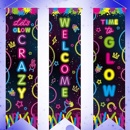 Miniatura 8 de 3 piezas de decoraciones de fiesta de los años 60 Groovy Love Peace Banners Hippie Porche 1960 Decoración de pared colgante para fiestas temáticas