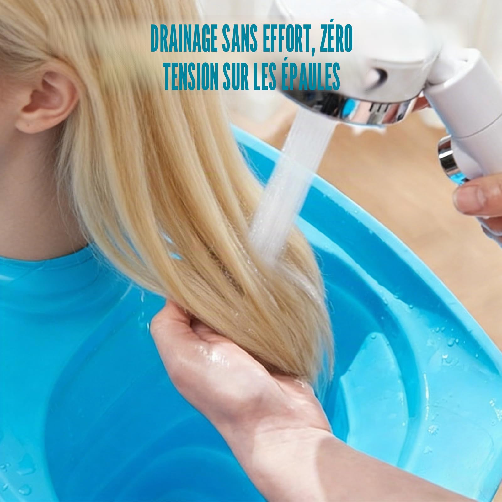 Bac pour Laver Les Cheveux, Plateau De Lavage Des Cheveux avec Tuyau, Bassin De Lavage De Cheveux Portable, Bassin De Shampoing Pliable pour Âgé Femmes Enceintes et Personnes Mobilité Réduite
