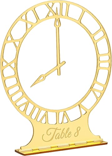 Miniatura 1 de Wedding Table Numbers, Personalized Laser Cut Clock, Freestanding Modern Centerpieces, Reception Decor, Custom Number Holders, Clock Table Numbers,