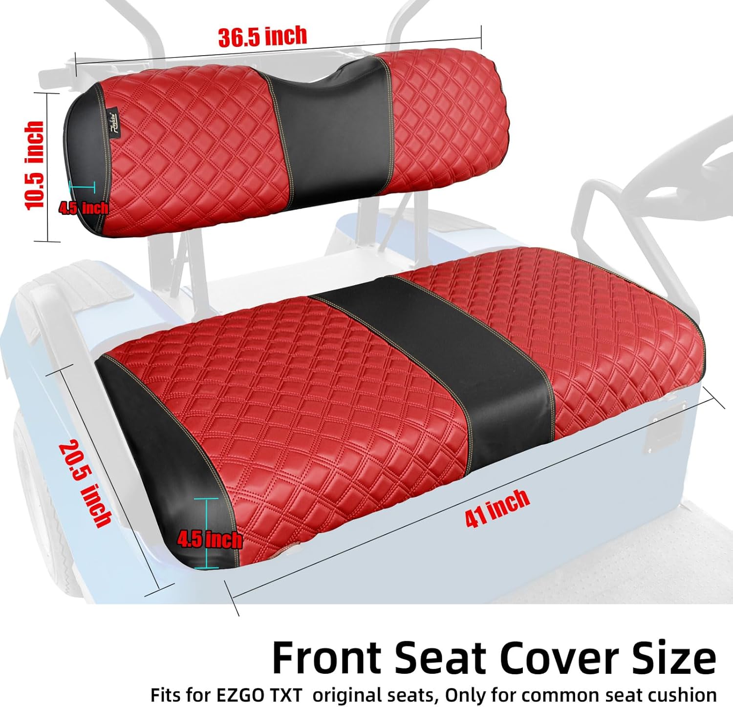 Roykaw Golf Cart Seat Covers Kit Fit for EZGO TXT OEM Ordinary Seat Cushion, Marine Grade Vinyl Material/More Soft and Comfortable, Breathable & Easy to Clean
