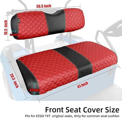 Miniatura 7 de Roykaw Fundas de asiento de carrito de golf delanteras y traseras para EZGO TXT 1994-2013 OEM Cojín de asiento ordinario, material de vinilo de