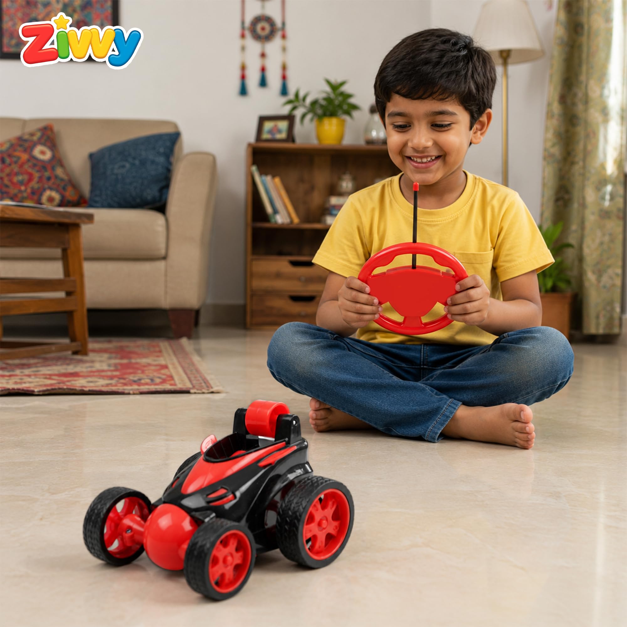 Red Stunt Car - Remote Control & 360° Spins -6
