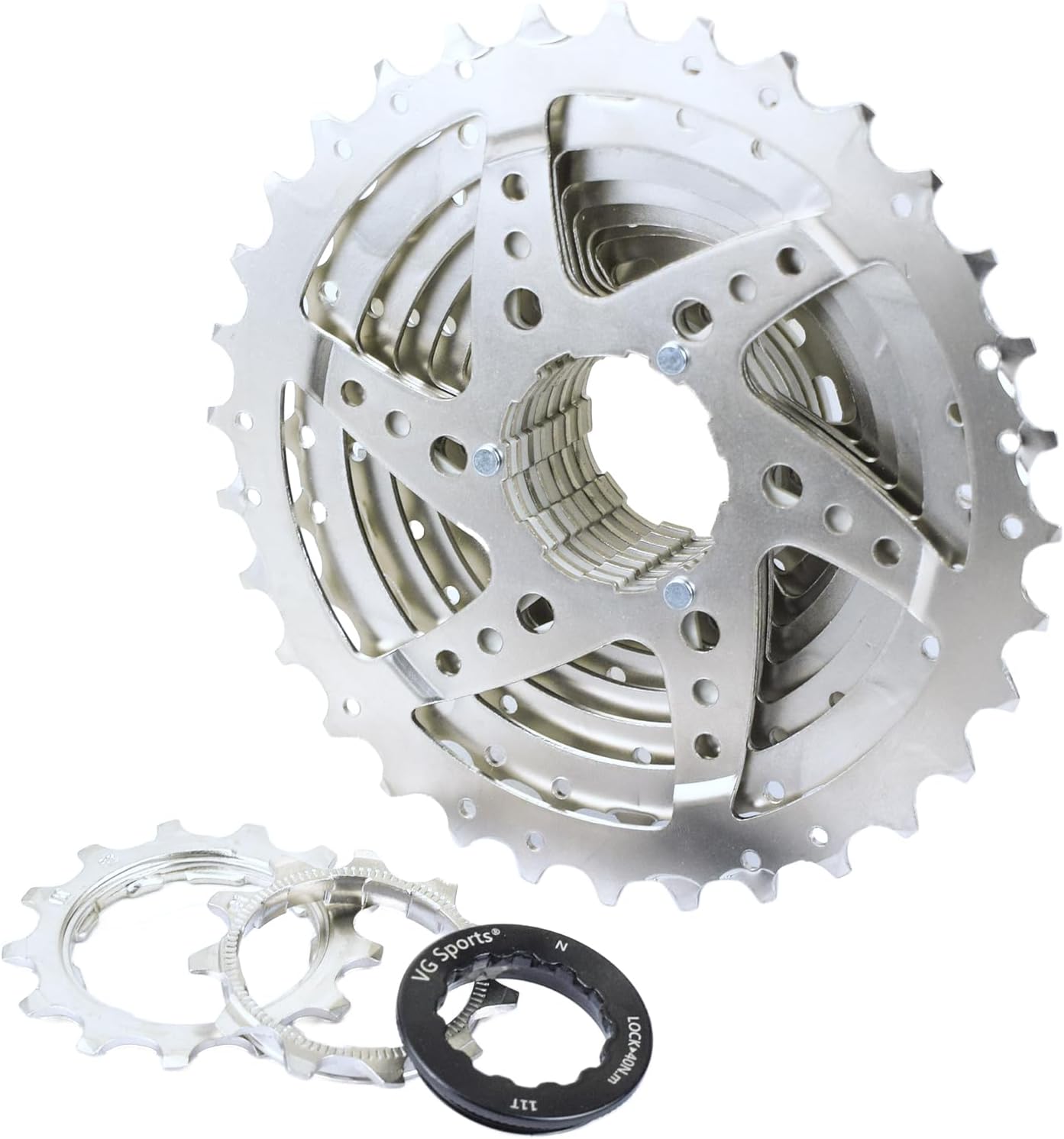 VG SPORTS 10 Speed Cassette 11-25T/11-28T/11-32T/11-36T/11-40T/11-42T/11-46T Bicycle Cassette Fit for Mountain Bike/Road Bike Cassette Compatible with Shimano Sram