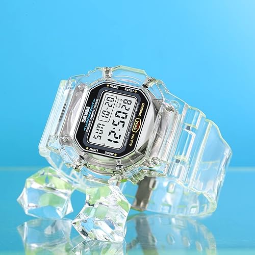 Miniatura 5 de RNONDRY Reloj digital para mujer y hombre, relojes impermeables transparentes para hombres, reloj digital para niños y niñas, reloj de pulsera con