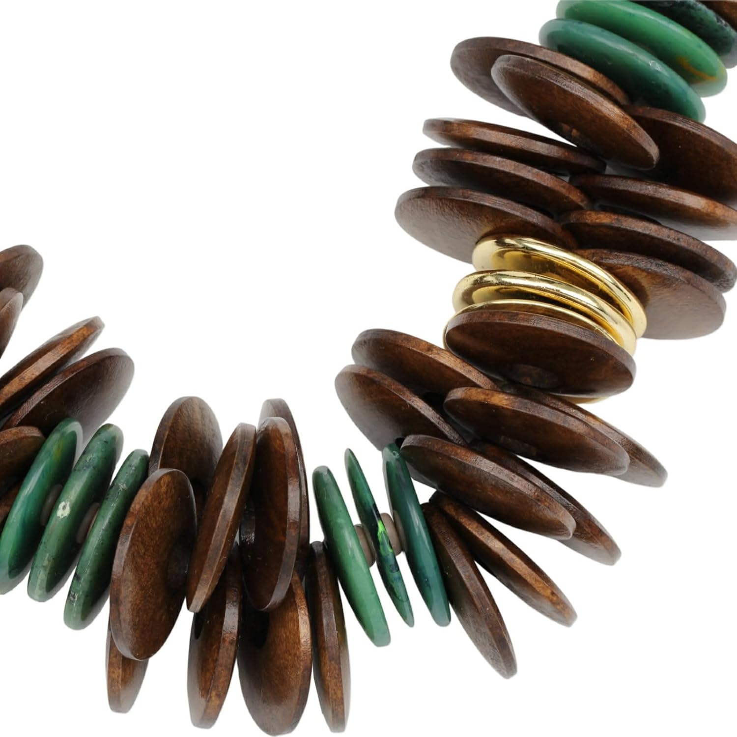 Chunky Statement Wood Necklace for Women Tribal Ethnic Bead Gold Color Charm Bold Designer Resin African Vintage Jewelry - Image 6