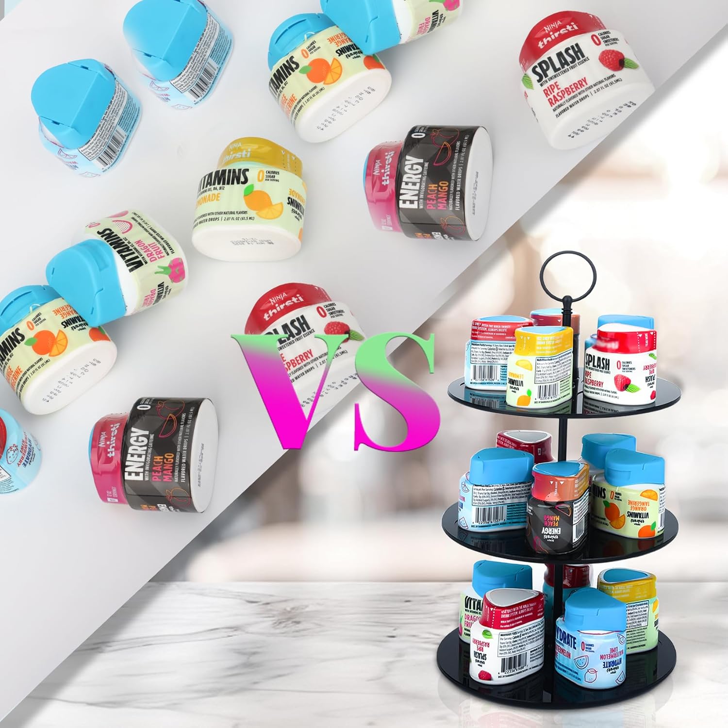 Pod Holder for Ninja Thirsti, 15-Flavor Storage Organizer for Thirsty Drink System, Water Flavoring (Black) - Image 6