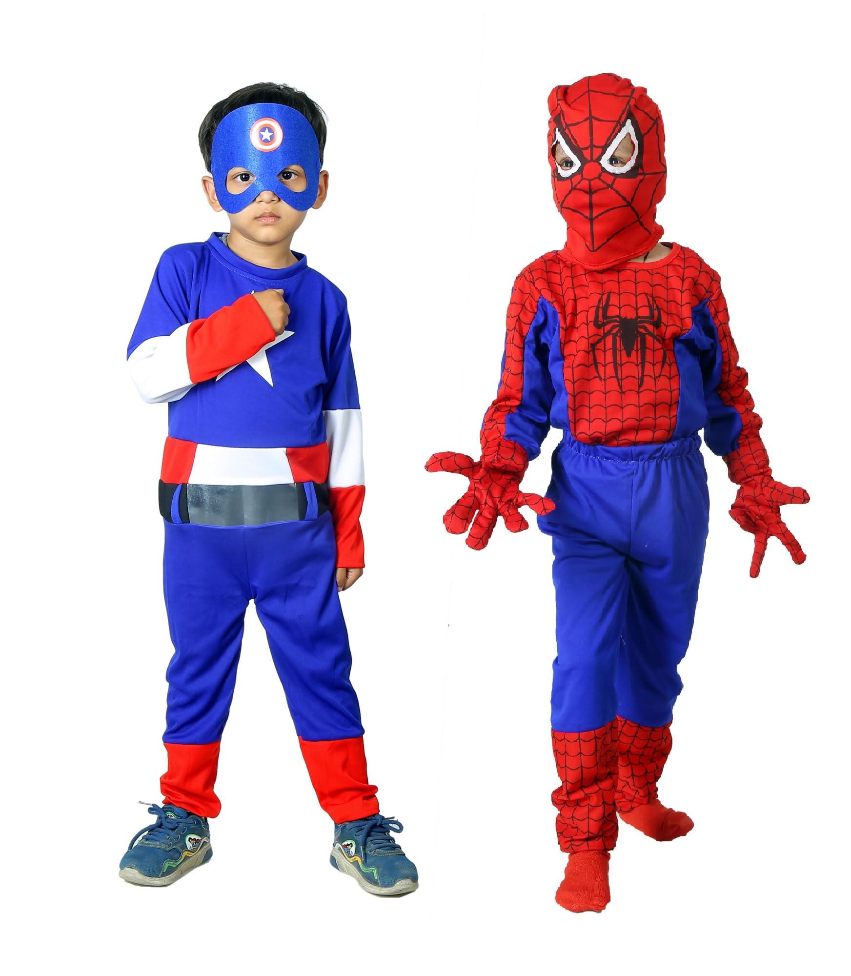 PREMOURE Cotton Pack Of 2 Combo Superhero Costume For Kids Halloween Fancy Dress Cosplay Bodysuit For Boys And Girls(3-4 Year), Multicolor (B0D4MHWZDG) Amazon Price History, Amazon Price Tracker