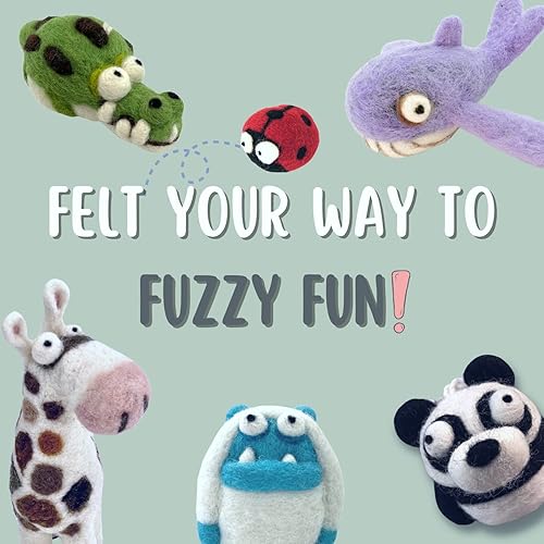 Miniatura 2 de Woolbuddy Kit de fieltro de aguja, kit de fieltro para principiantes, herramientas de fieltro incluidas, 40 lana de fieltro de colores, mini